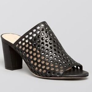 Loeffler Randall Black Perforated Mules Size 6.5